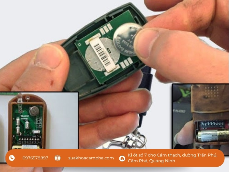 Quy trình thay pin chìa khóa cửa cuốn Quy trình thay pin chìa khóa cửa cuốn